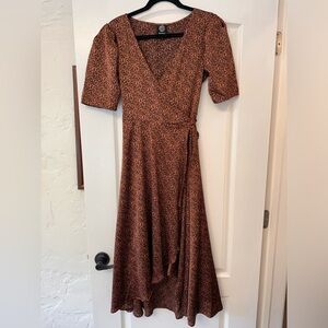 Bobeau leopard wrap dress